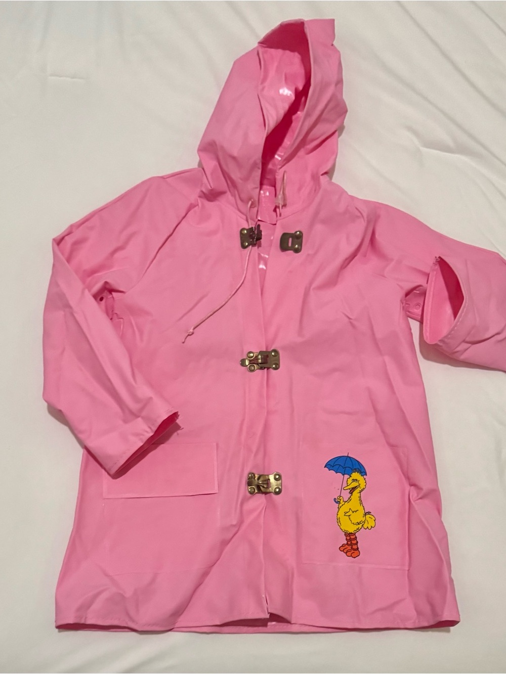 Vintage Sesame Street Big Bird Pink Rain Jacket - Size 4